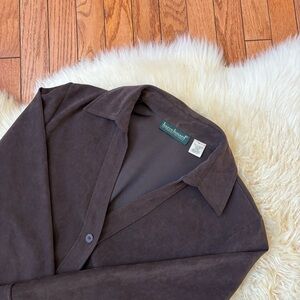 Dark Brown Tailored Fit Button-Up Shirt